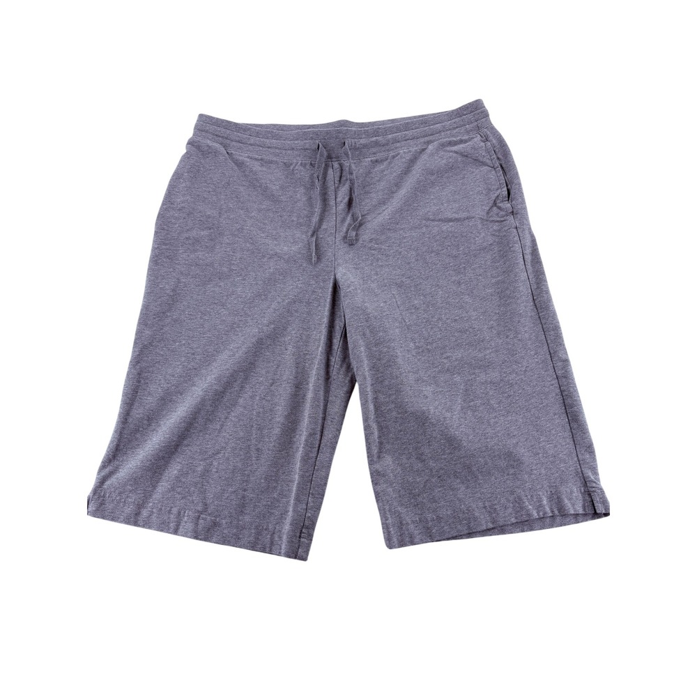 Karen Scott Sport Shorts PXL Gray Heather Knit Drawstring Pockets Casual